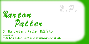 marton paller business card